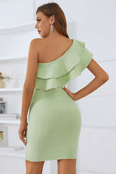 Robe asymétrique à volants Luluna